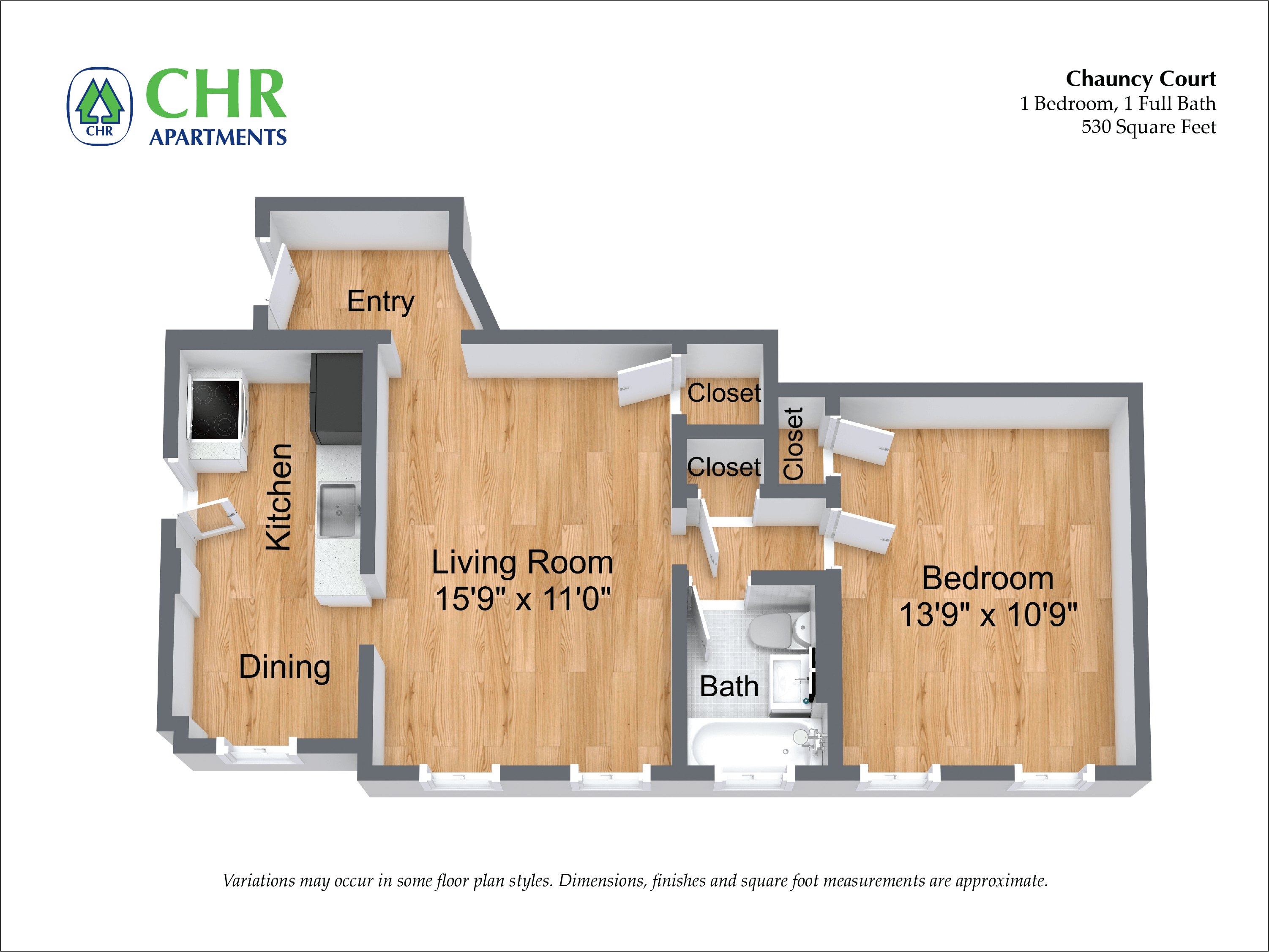 Floor plan 1 Bedroom/1 Bath image 32