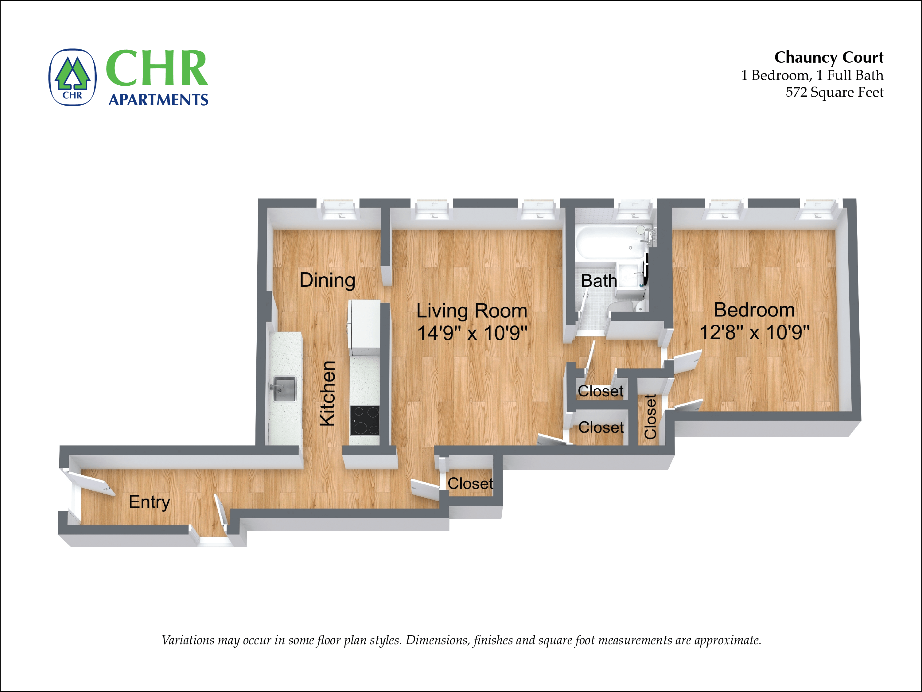 Floor plan 1 Bedroom/1 Bath image 23