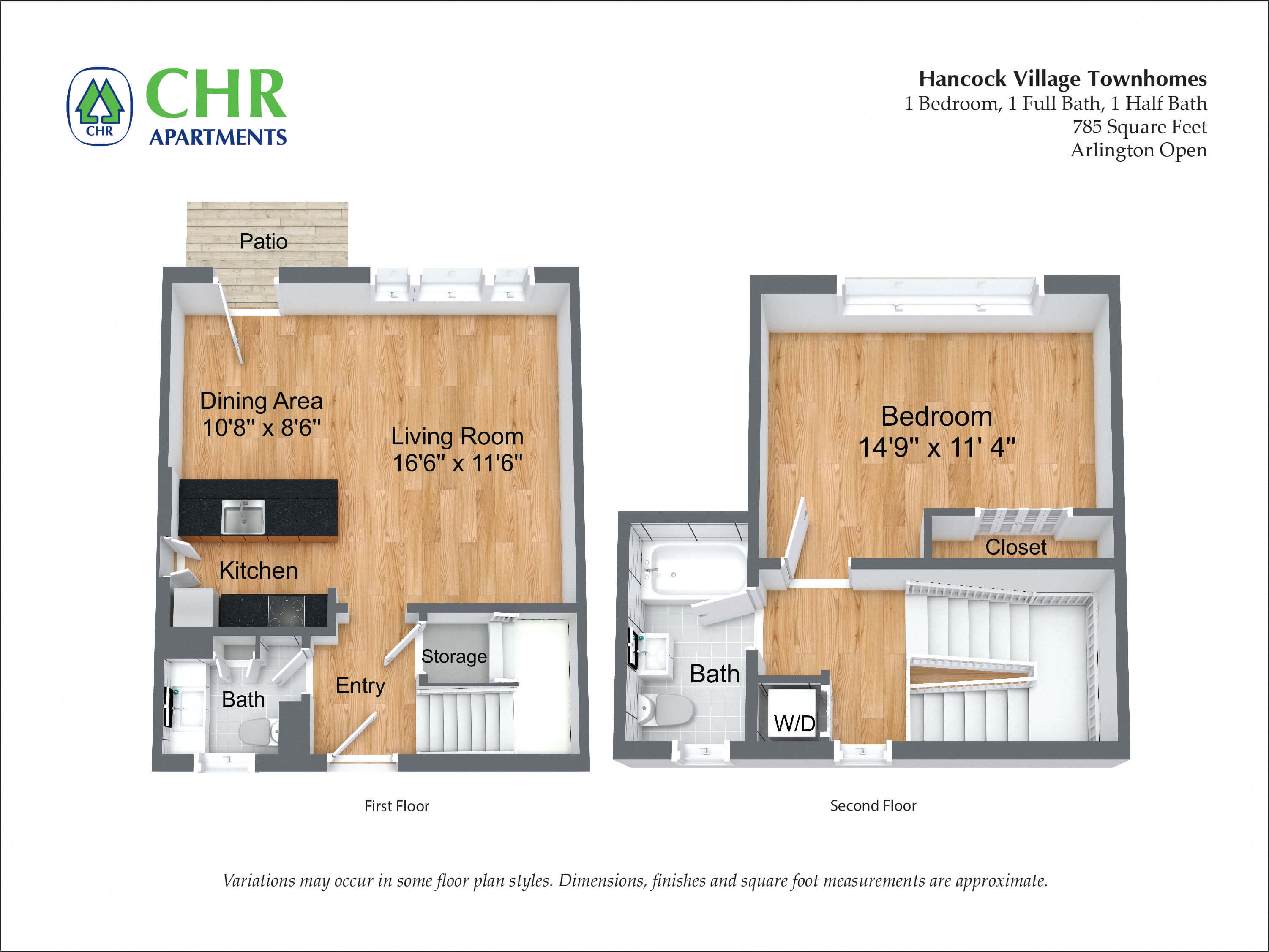 Floor plan 1 Bed - Townhome image 4