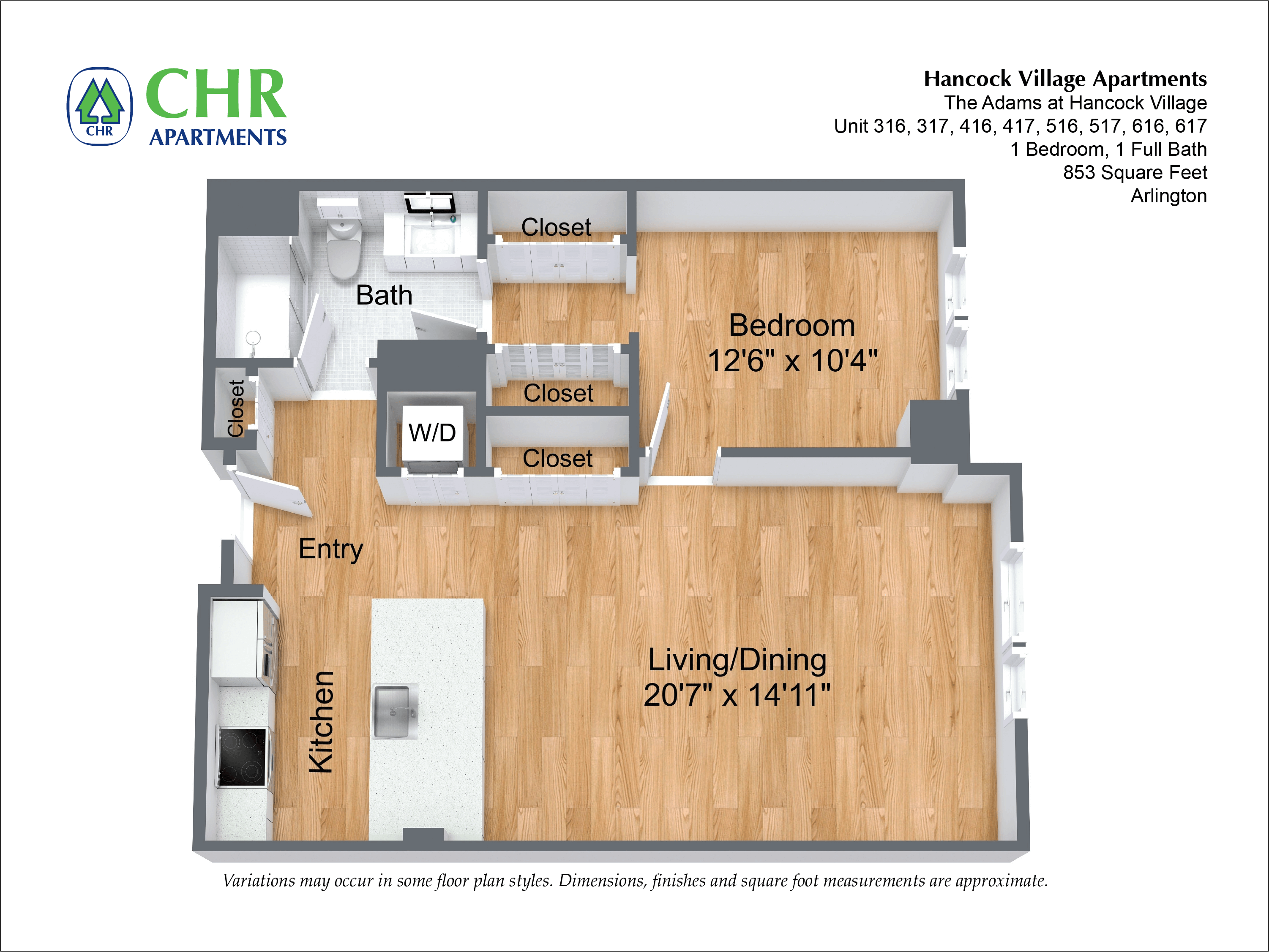 Click to view Floor plan 1 Bed/1 Bath - NEW image 14