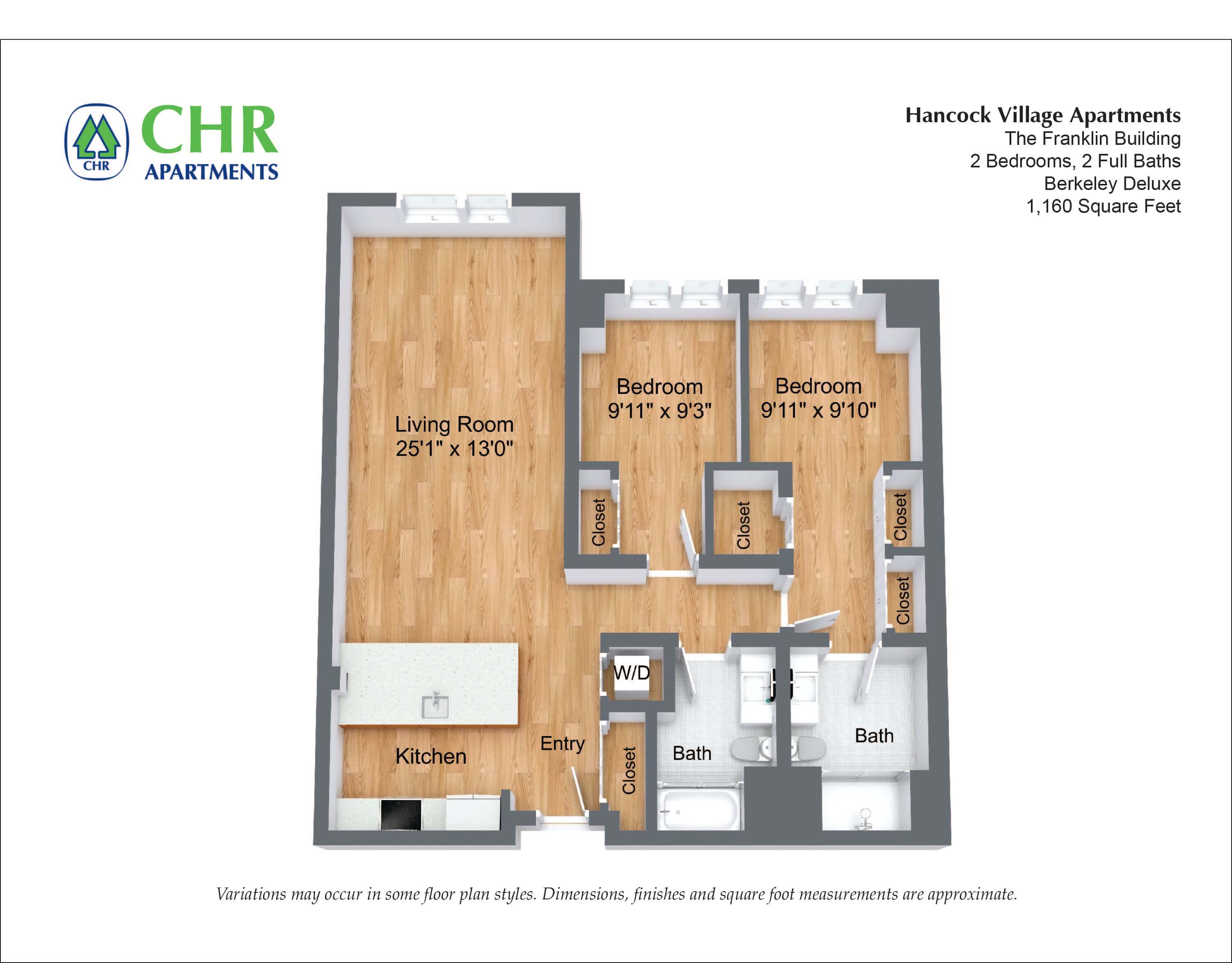 Click to view 2 Bed/2 Bath floor plan gallery