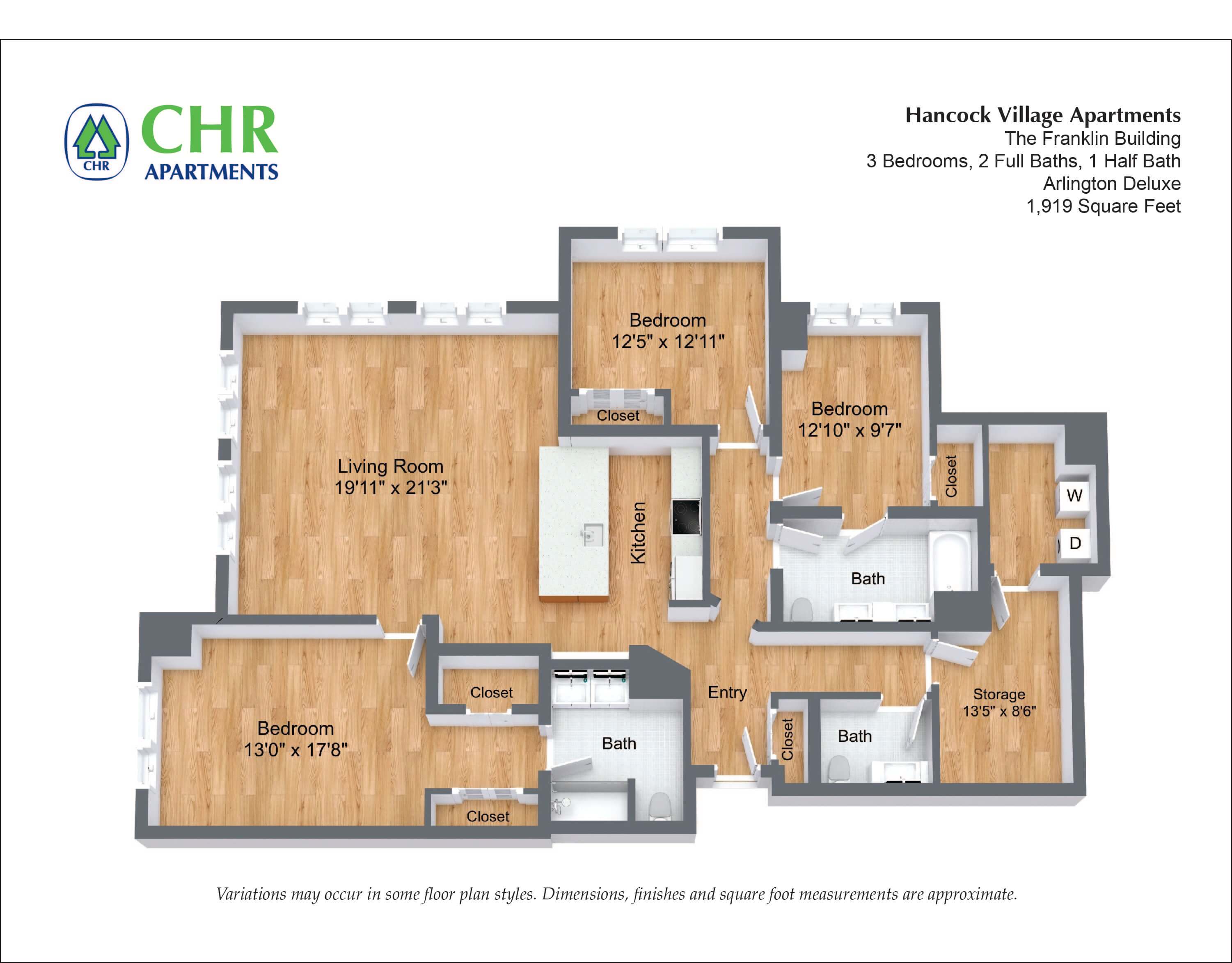 Click to view 3 Bed/2.5 Bath floor plan gallery