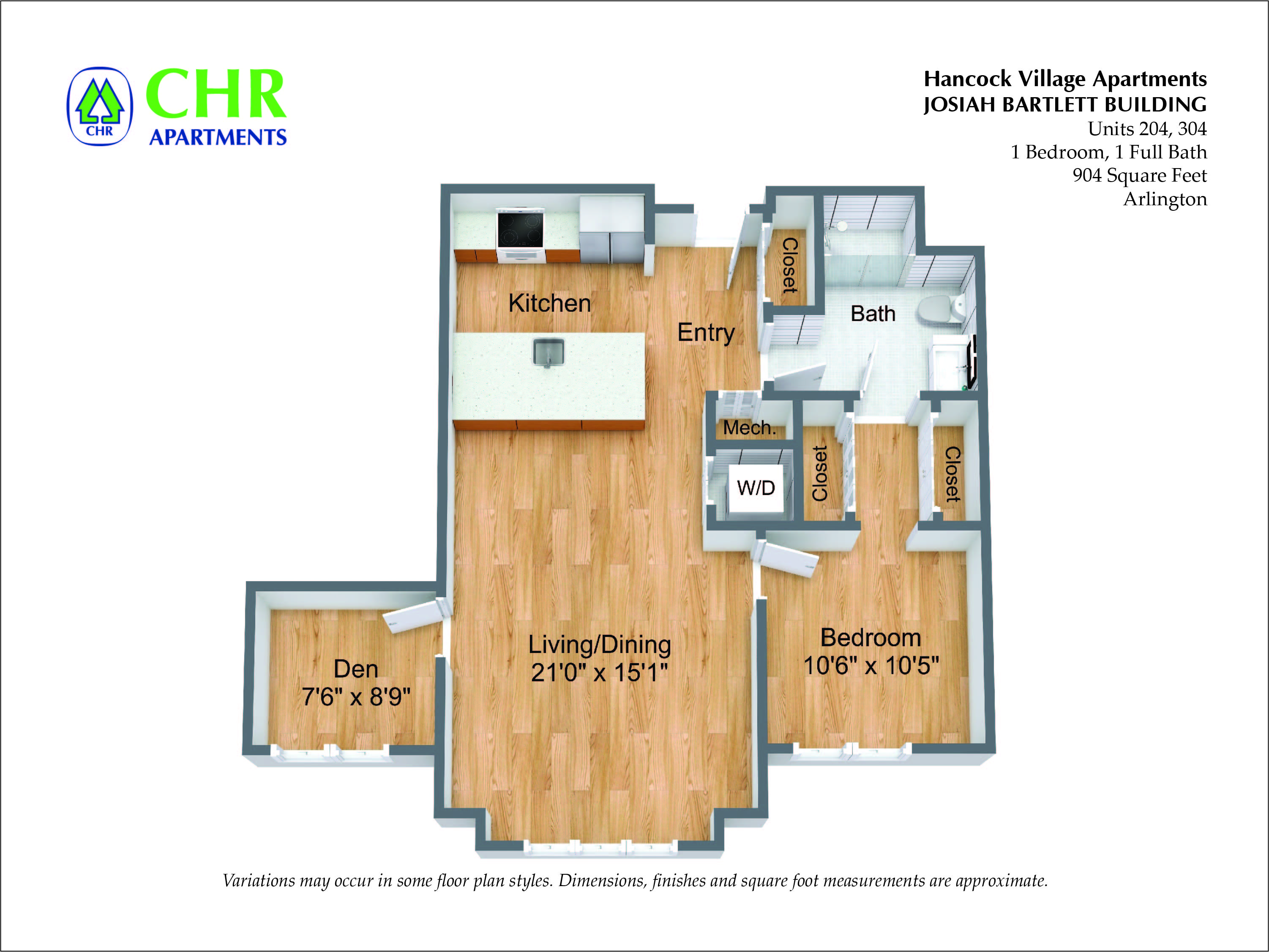 Floor plan 1 Bed/1 Bath Single Level - The Bartlett image 6