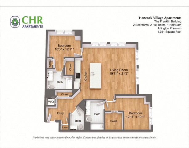 Floor plan 2 Bed/2.5 Bath Single Level - The Franklin image 10
