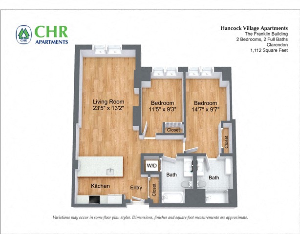 Floor plan 2 Bed/2.5 Bath Single Level - The Franklin image 12