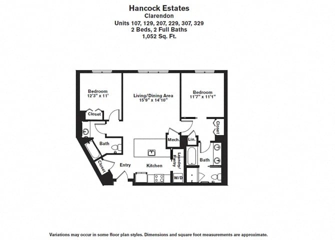 Floor plan 2 Bed/2 Bath Single Level - Hancock Estates image 6