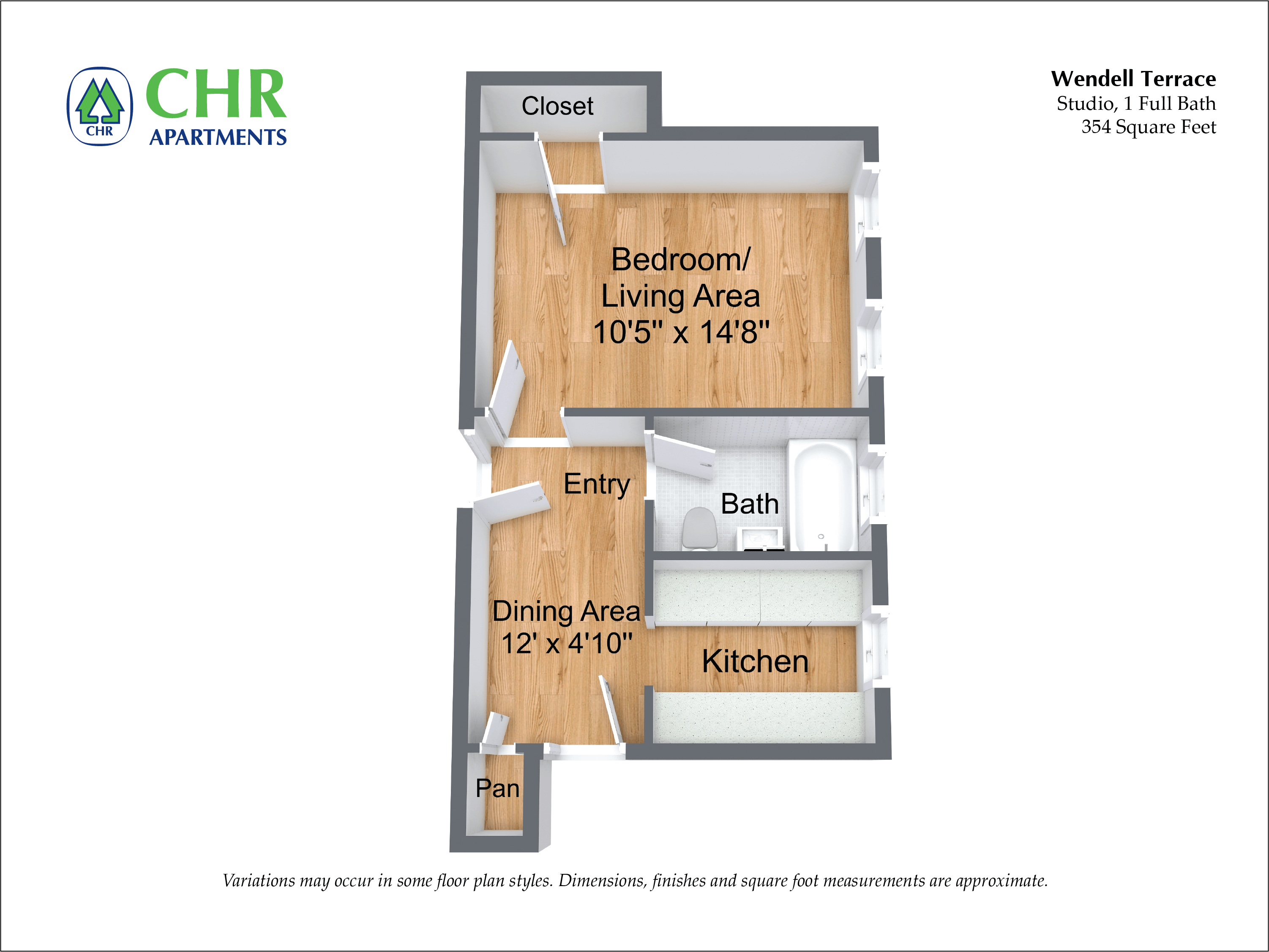 Floor plan Studio/1 Bath image 10