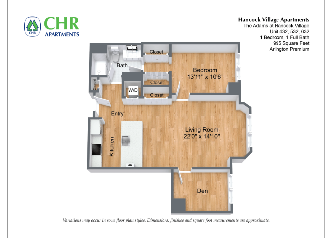 Floor plan 1 Bed/1 Bath Single Level - The Adams image 19