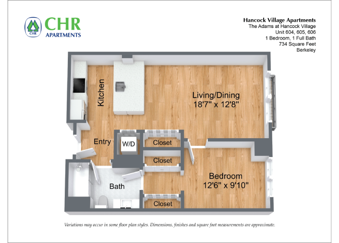 Floor plan 1 Bed/1 Bath Single Level - The Adams image 14