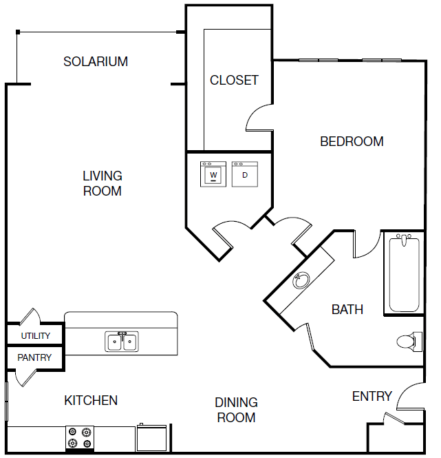 Andros Isles Apartments The Abaco-Solarium floor plan image - Daytona Beach, FL