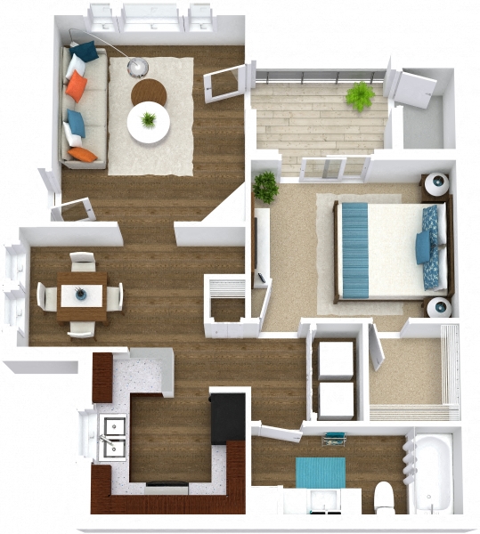 Floor-plan diagram at The Heritage Apartment Homes.