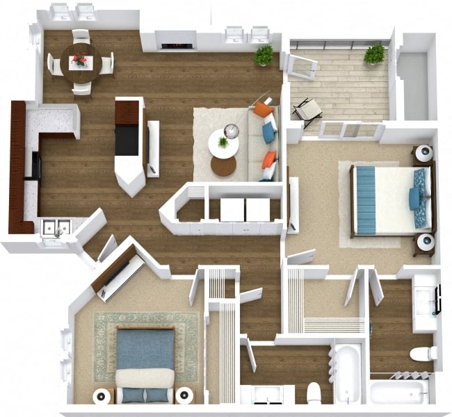 Floor-plan diagram at The Heritage Apartment Homes.