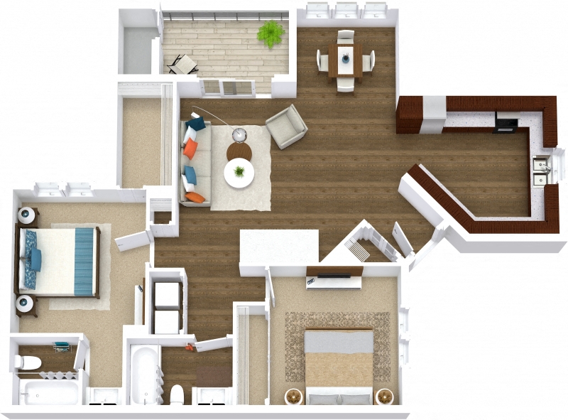 Floor-plan diagram at The Heritage Apartment Homes.