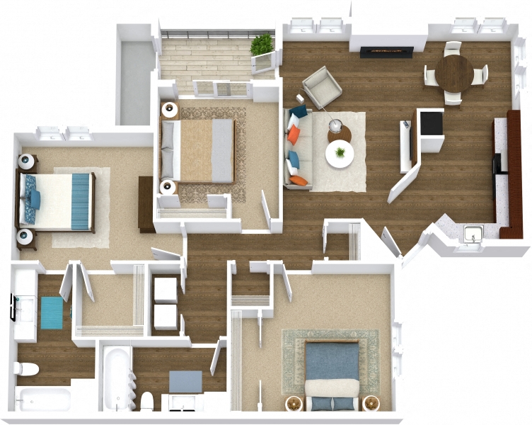 Floor-plan diagram at The Heritage Apartment Homes.