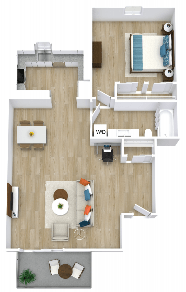 3D apartment layout preview at Parq at East Arcadia.