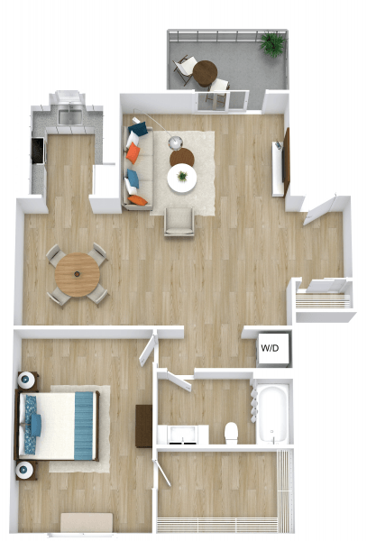 3D apartment layout preview at Parq at East Arcadia.