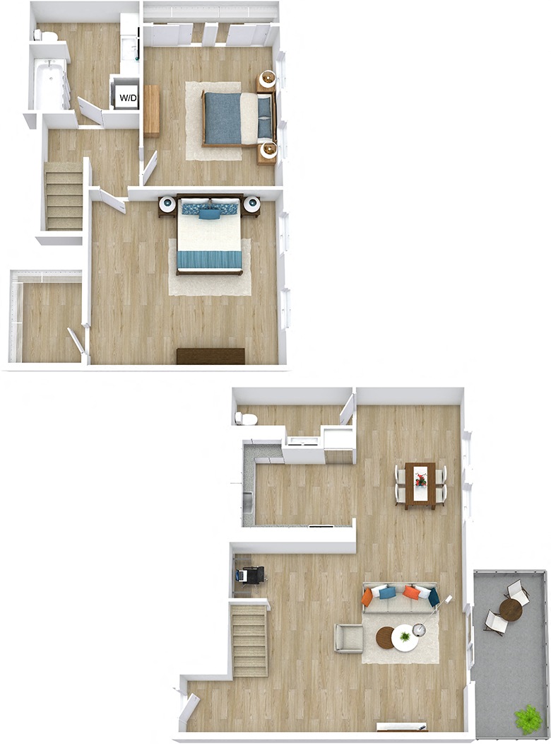 3D apartment layout preview at Parq at East Arcadia.