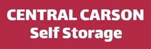 A red sign with the words "Central Carson Self Storage" written in white.