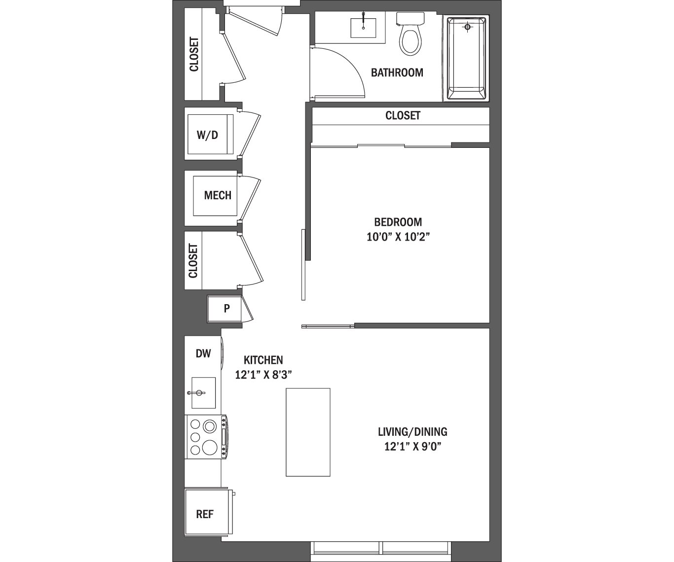Junior 1 Bed | The Erika I - V floor plan