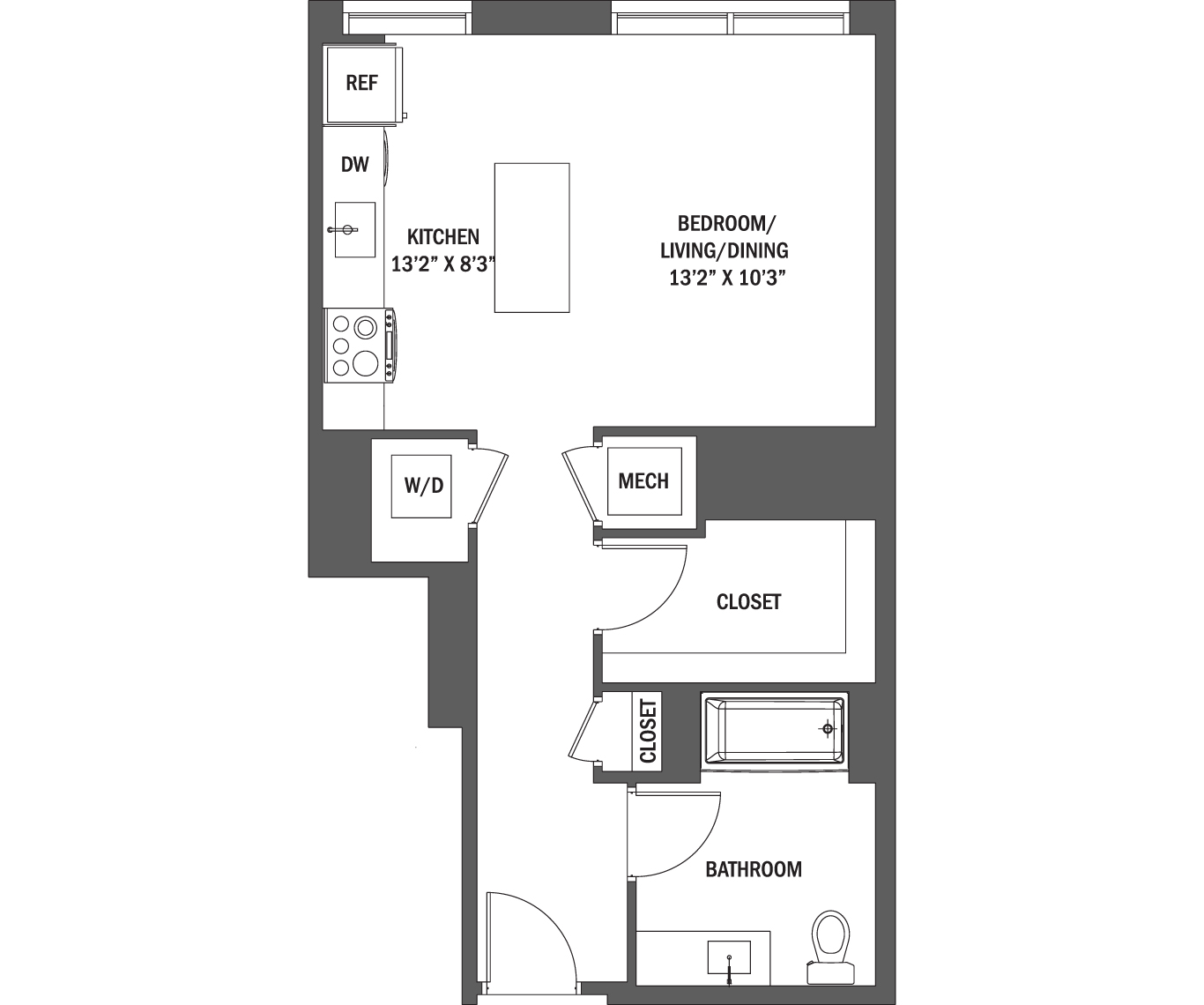 Junior 1 Bed | The Nolan I - VI layout 2