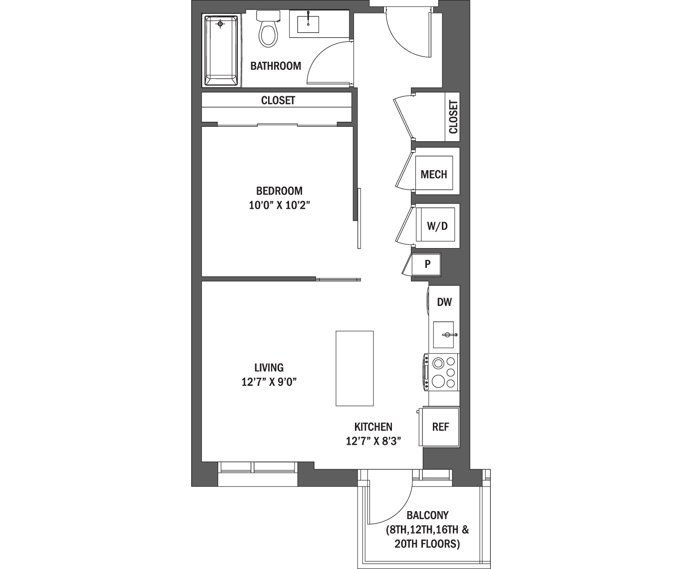 Junior 1 Bed | The Nolan I - VI layout 3