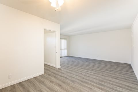 Dining Room with Hardwood Floors and Fan