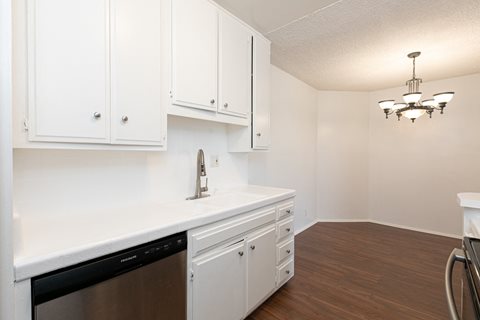 Kitchen with Stainless Steel Appliances and White Cabinets