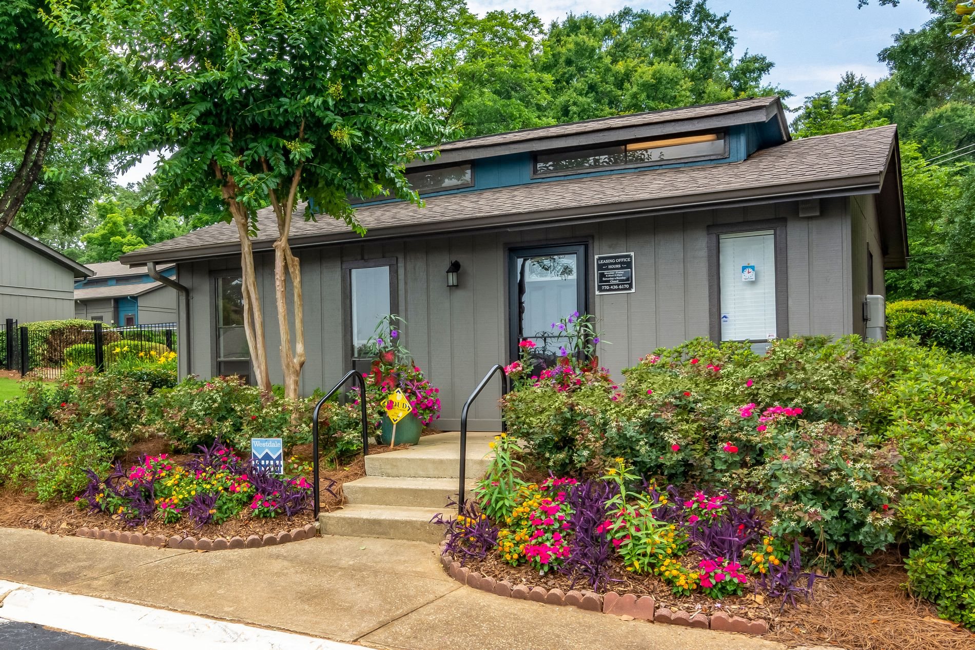 Leasing Office Exterior at Pine Village North Apartment Homes in Smyrna, Georgia, GA