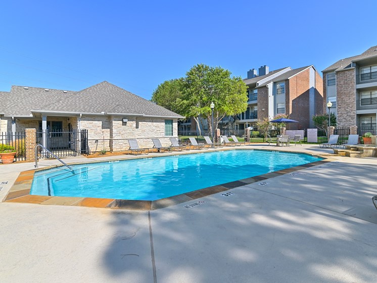 Sparkling Swimming Pool at Bookstone and Terrace Apartments in Irving, Texas