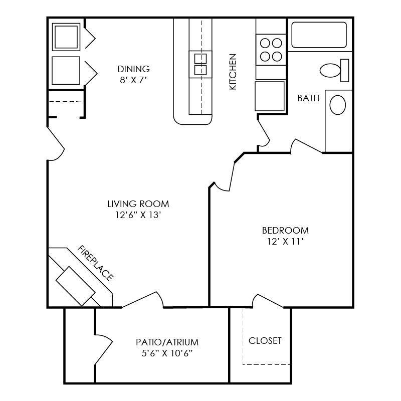 King Floor Plan King Floor Plan at Waterford Place Apartments in Atlanta, Georgia, GA