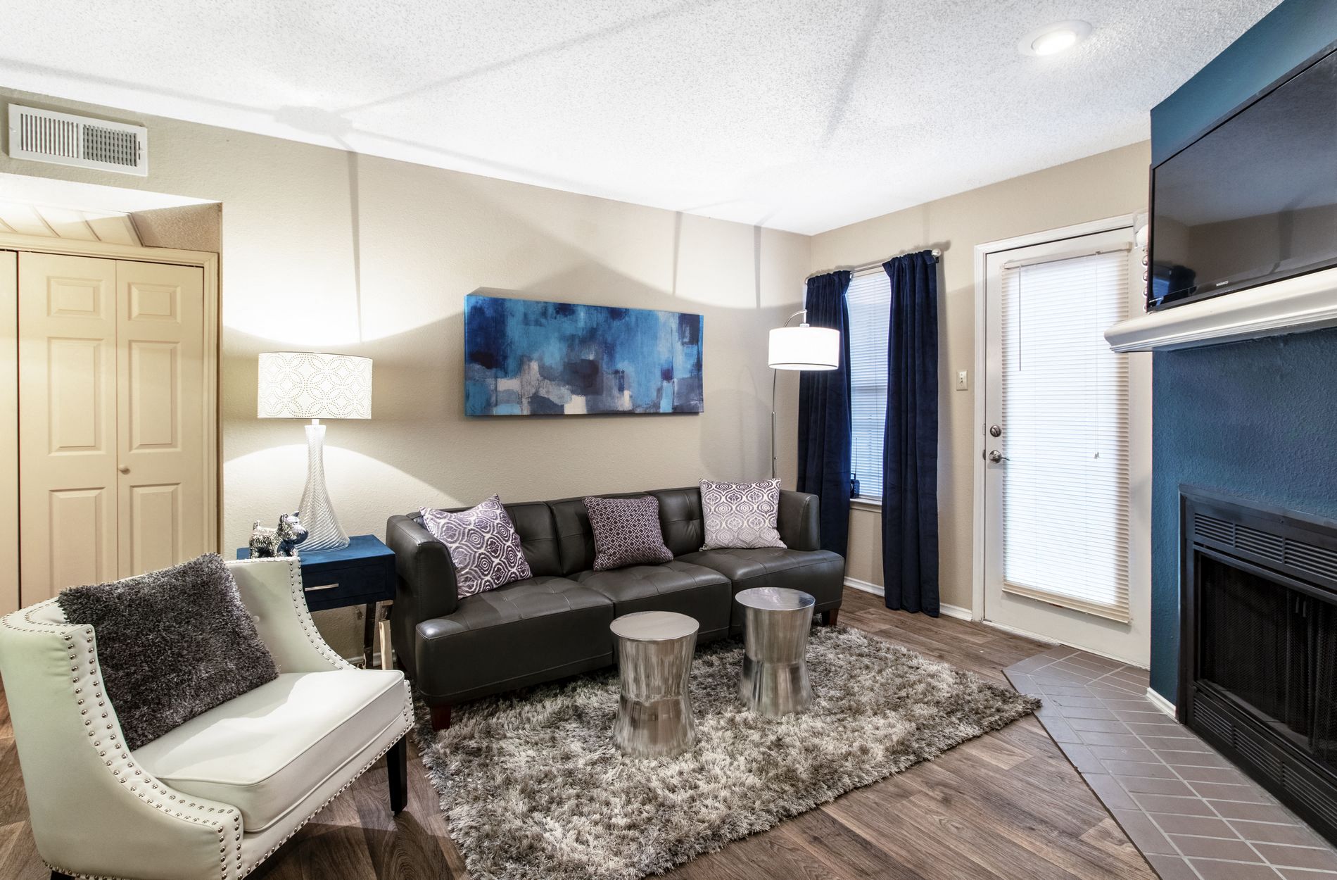 Model Unit Living Room at The Players Club Apartments in Nashville, TN