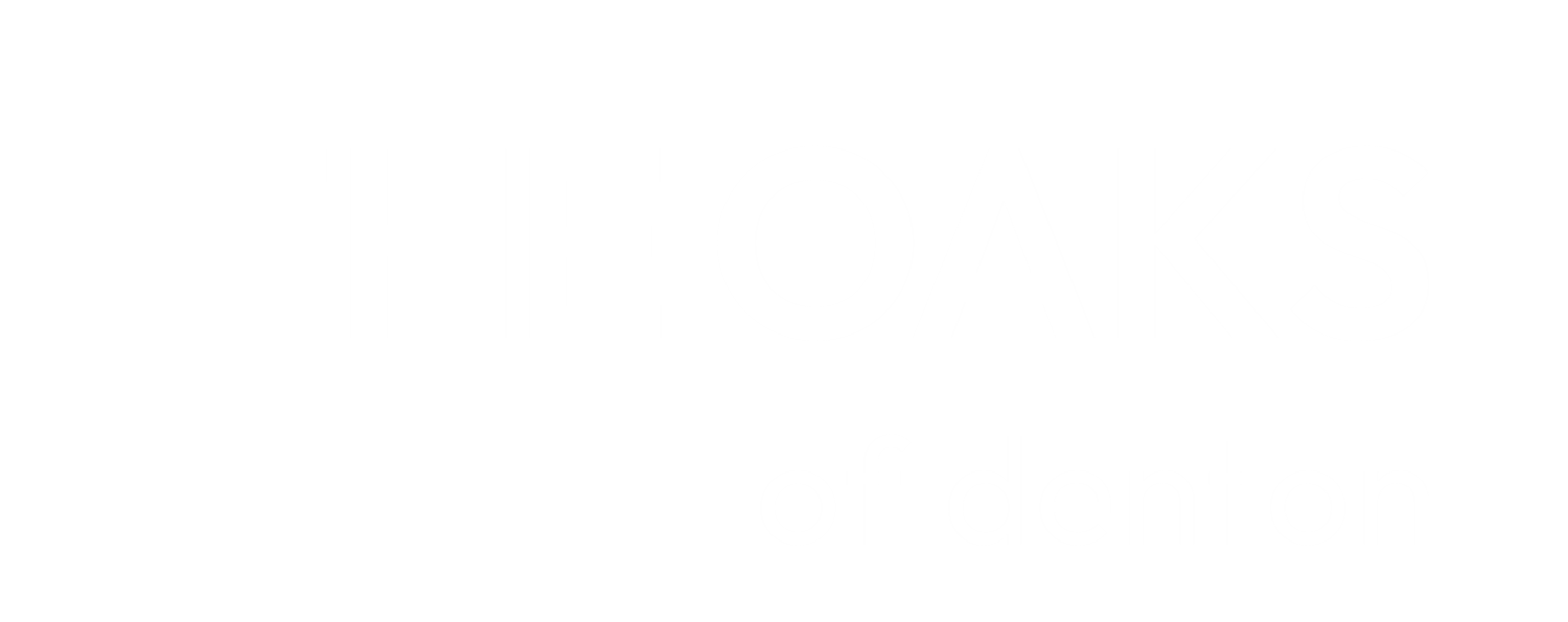 Oaks of Denton apartments logo all white