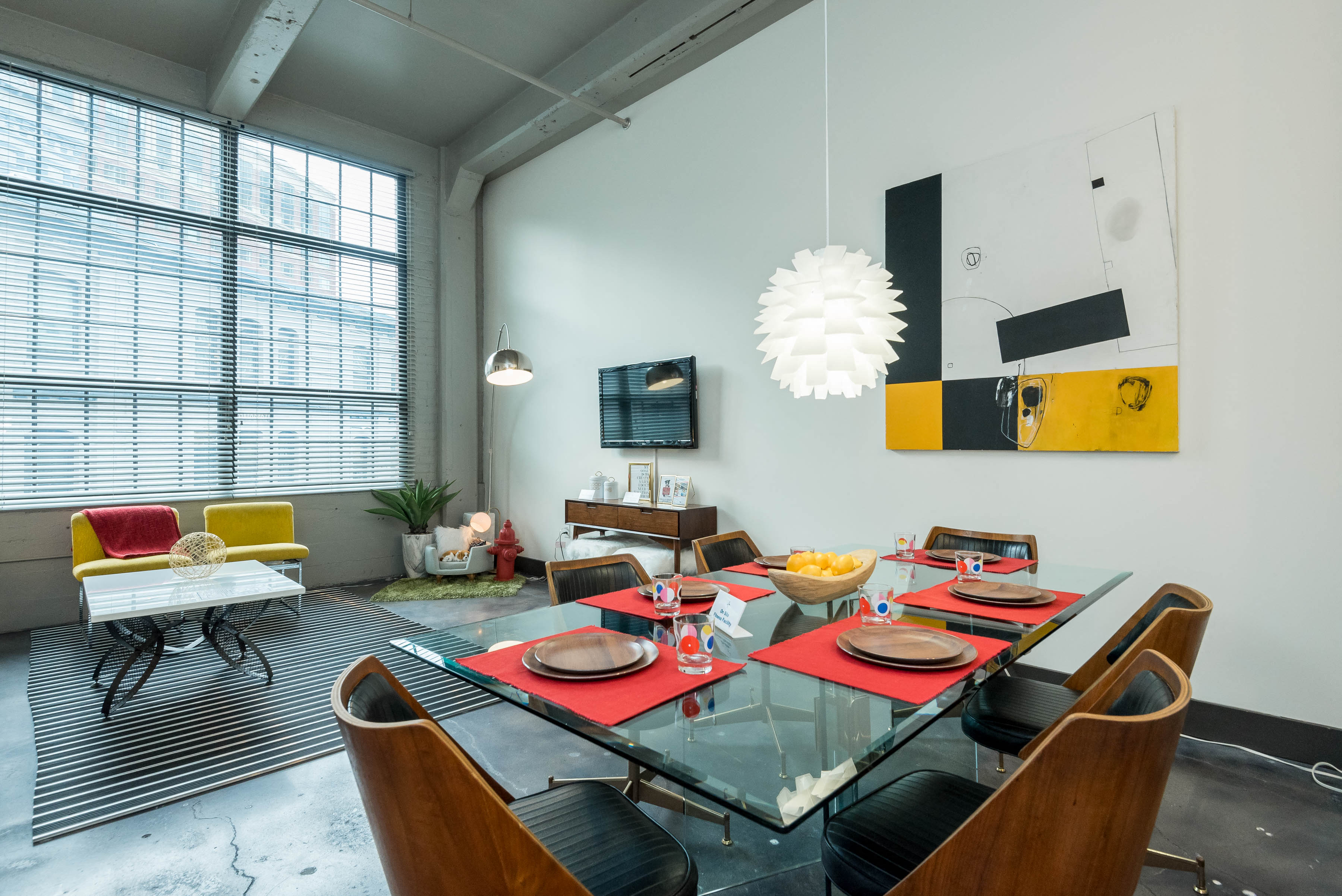Loft Apartment dining room and living room