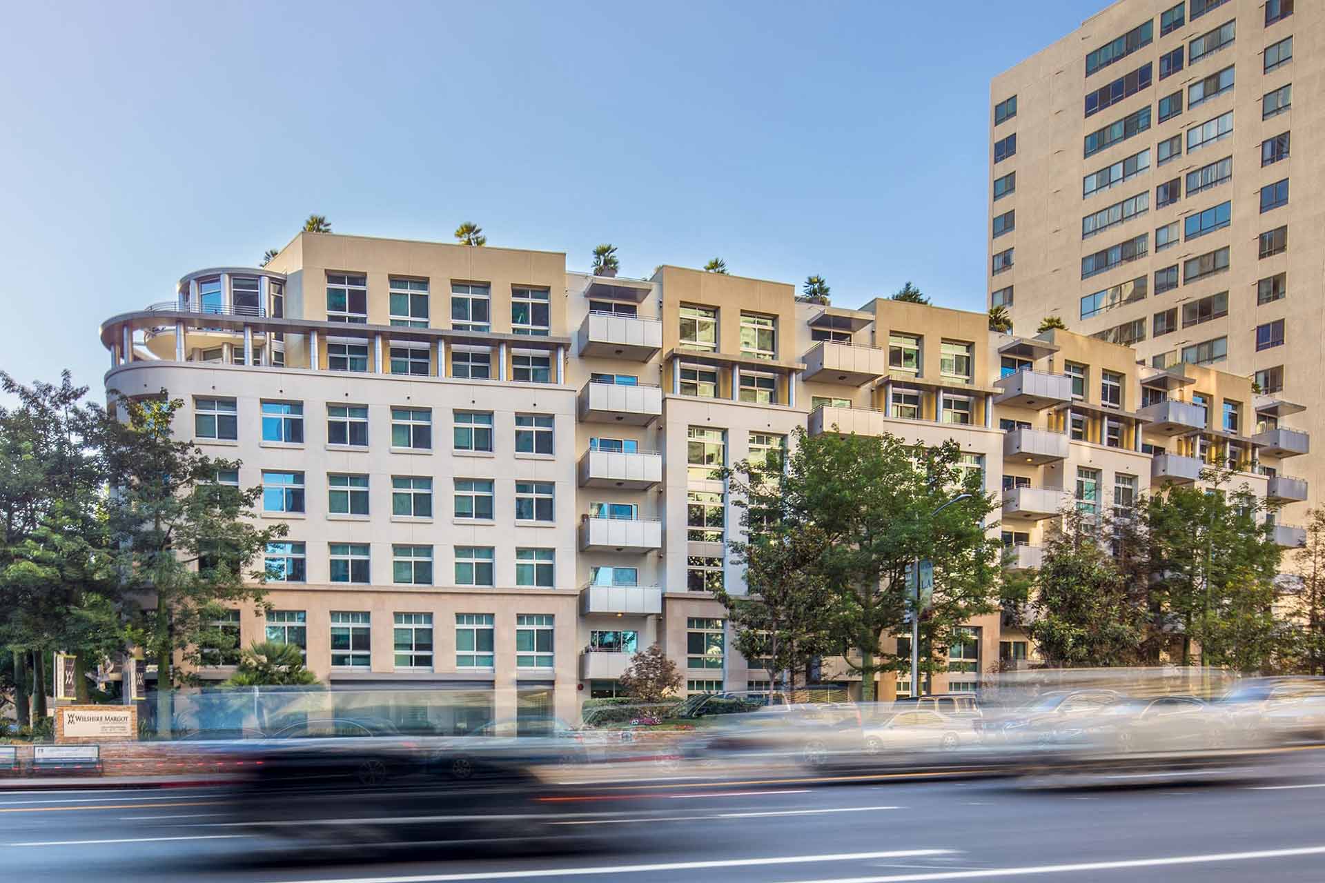 Westwood luxury apartments NMS Wilshire Margot Exterior Front Facade at Wilshire Margot, California Exterior Front Façade