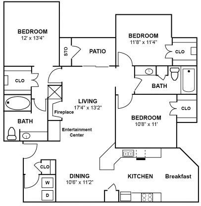 Floor plan layout diagram for C1