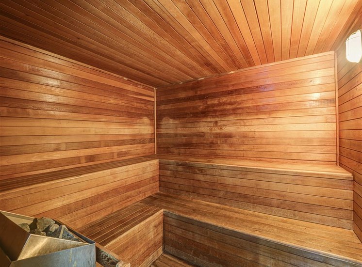 Sauna in gym at Trinity Square Apartments in North Dallas, TX, For Rent. Now leasing 1 and 2 bedroom apartments.