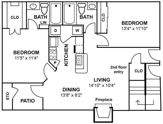 Floor plan layout diagram for B3