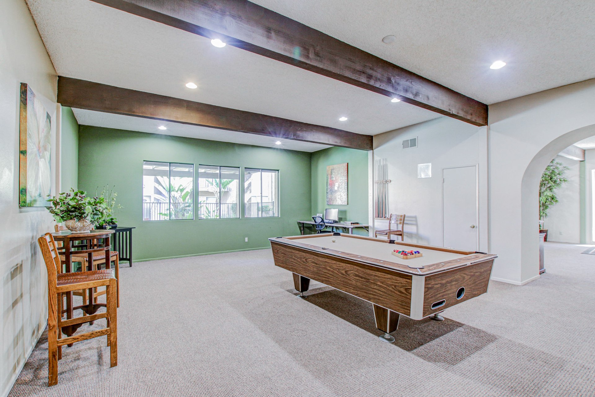 Banner image with billiards table at Woodlake, Escondido, CA