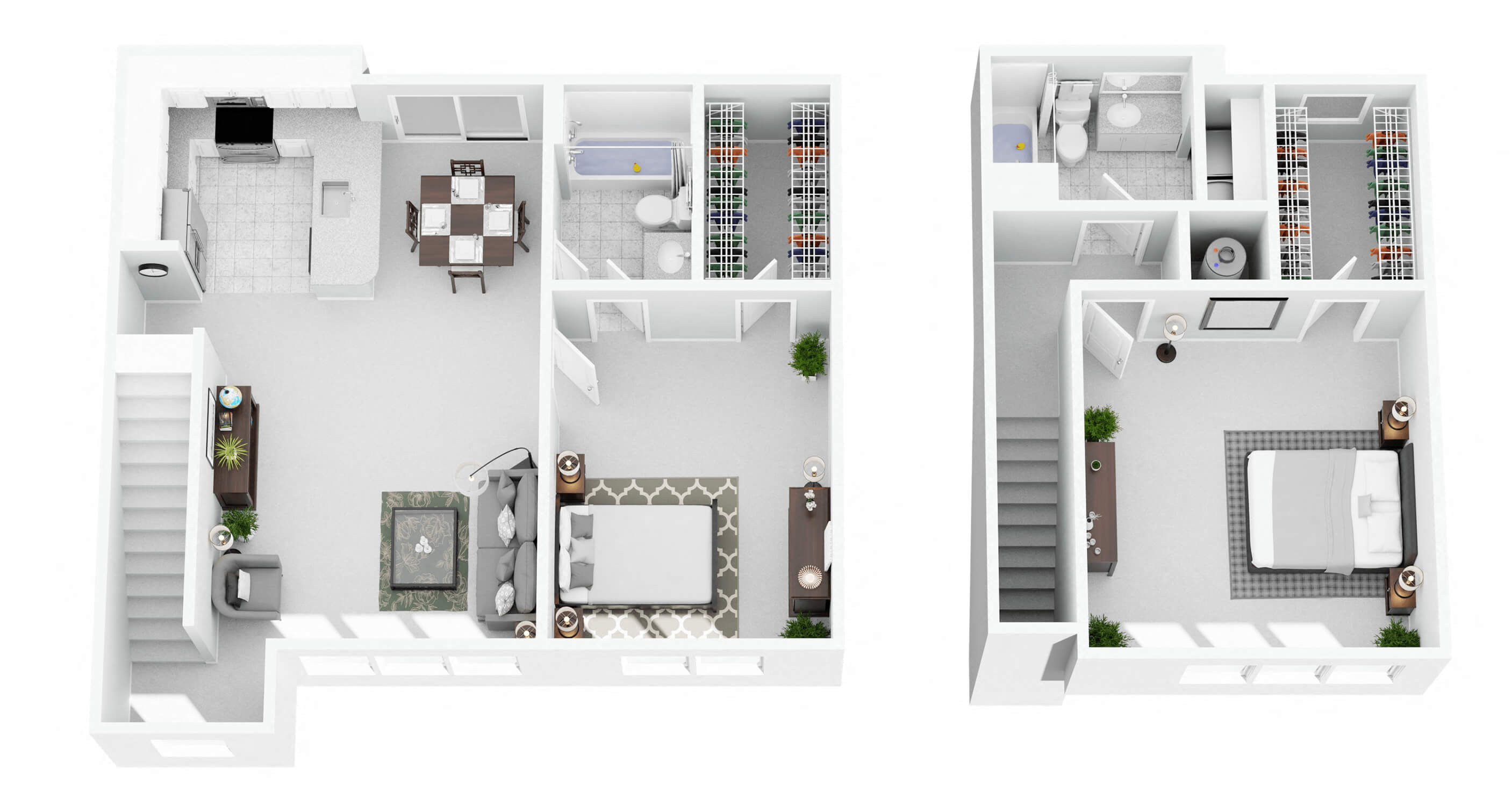 a floor plan of a house with a bedroom and a living room