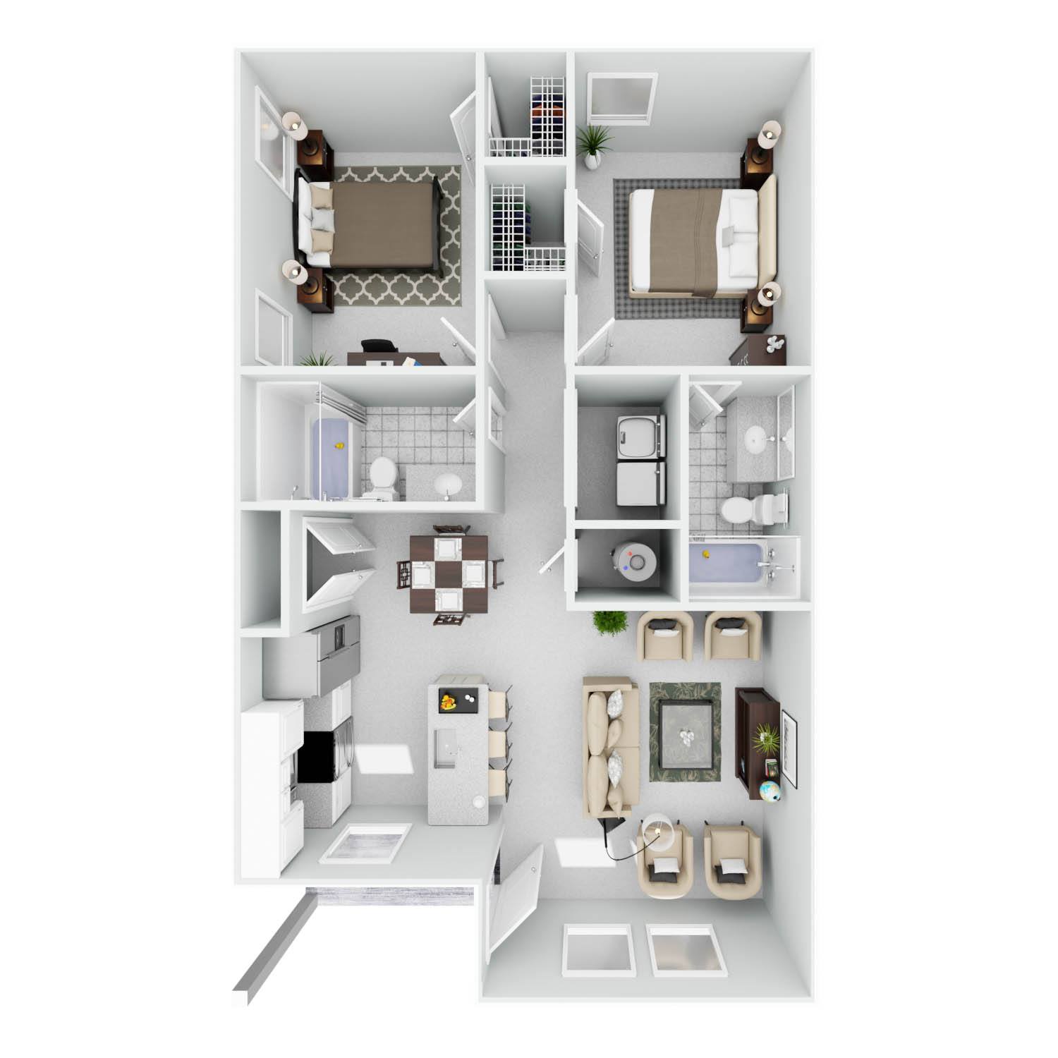 a floor plan of a 1 bedroom 1190 sqft apartment