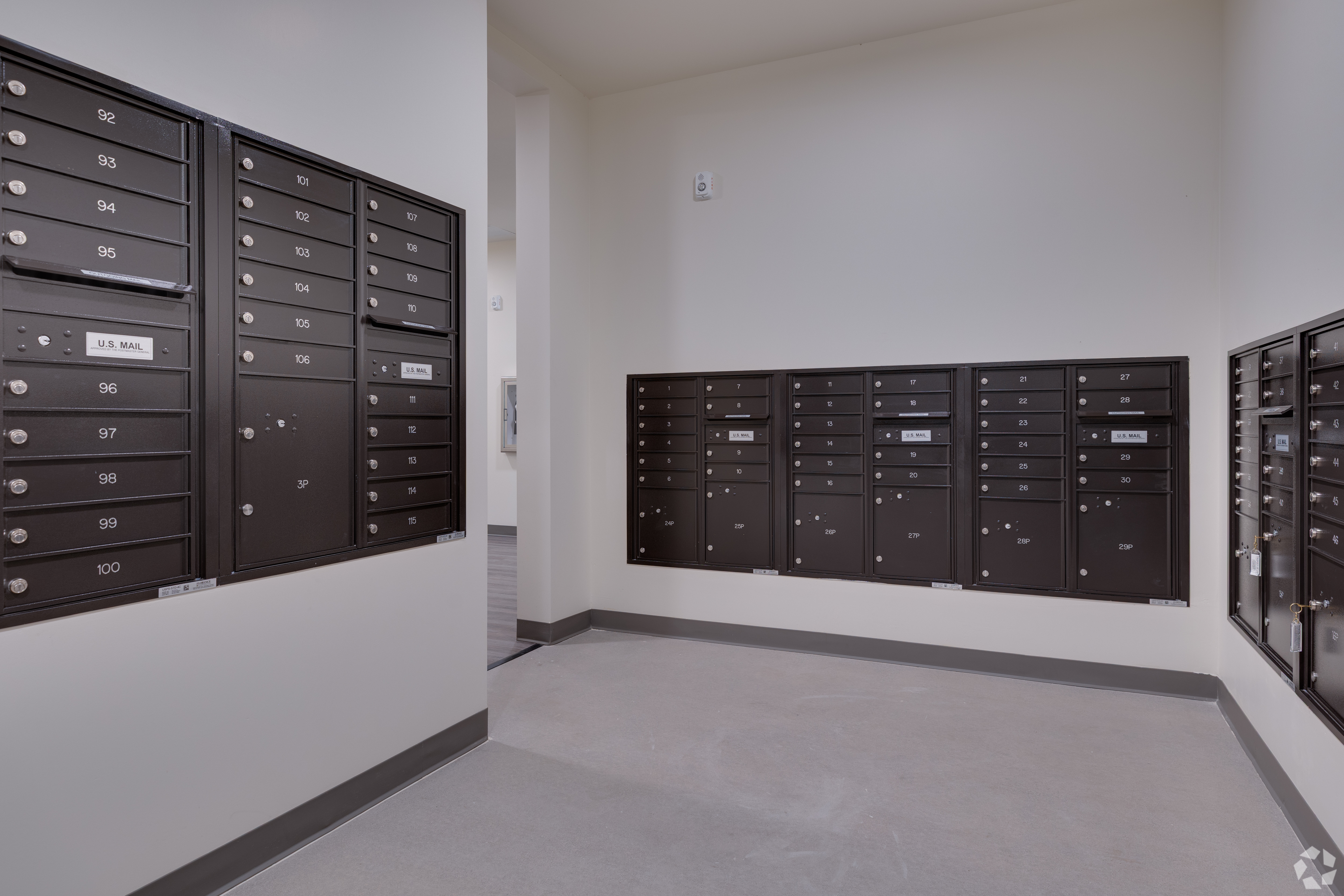 Resident mailboxes at Ascent on Broadway.