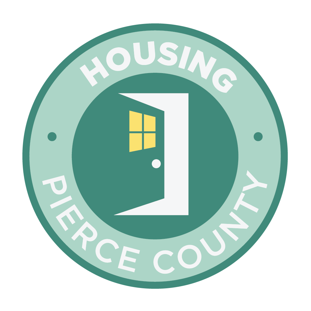 A logo for Housing Pierce County featuring a white number 1.