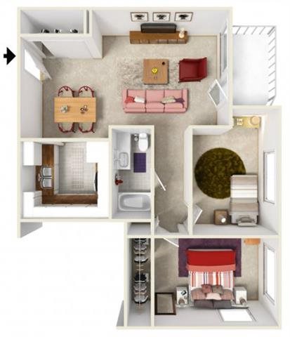 The Jetty Two Bedroom Floorplan