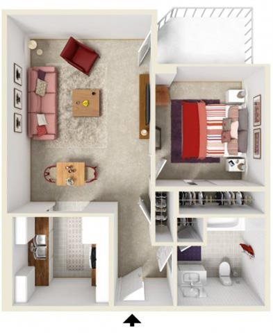 The Jetty One Bedroom Floorplan
