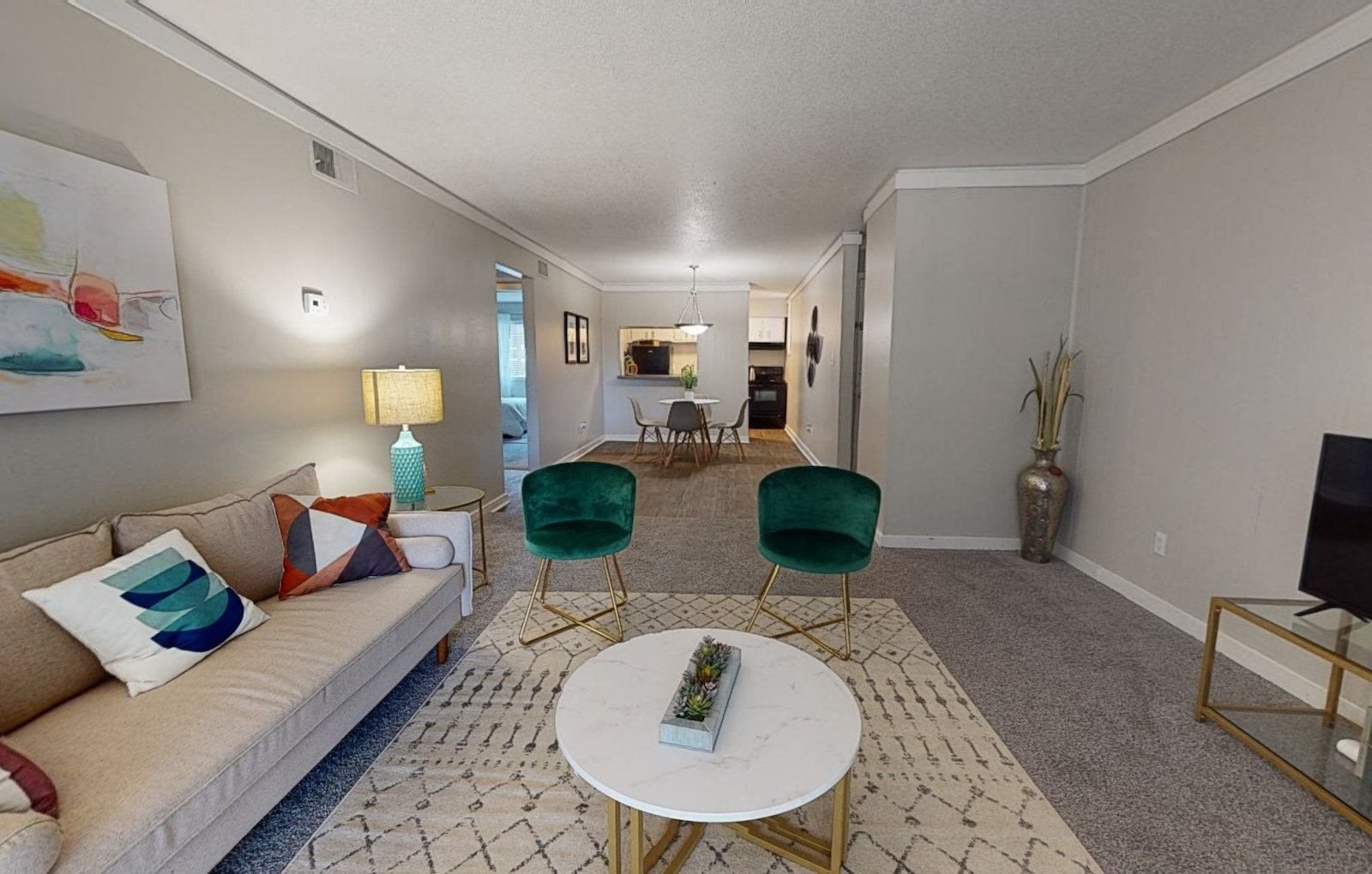 spacious living room and dining room at Reserve at Midtown in Tallahassee, FL