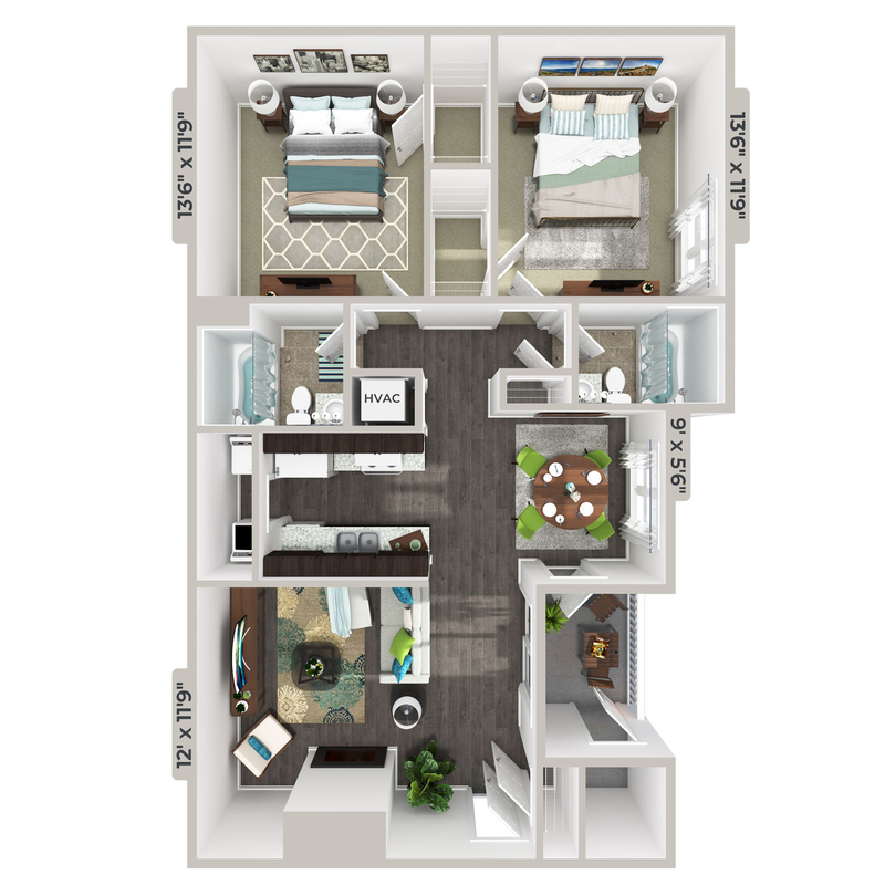 2x2 floor plan