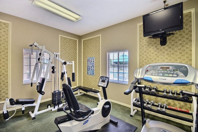 Fitness Center With Free Weights at River Park Place Apartments, Florida
