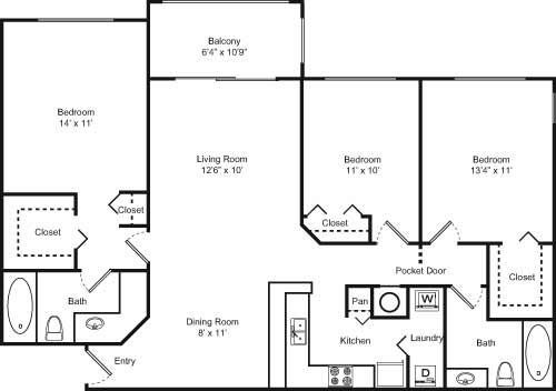 Floor Plans of The Enclave Apartments at Waterways in Deerfield Beach