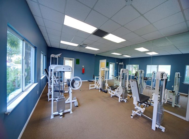 Fitness Center with Exercise Equipment at Leigh Meadows Apartments, Florida
