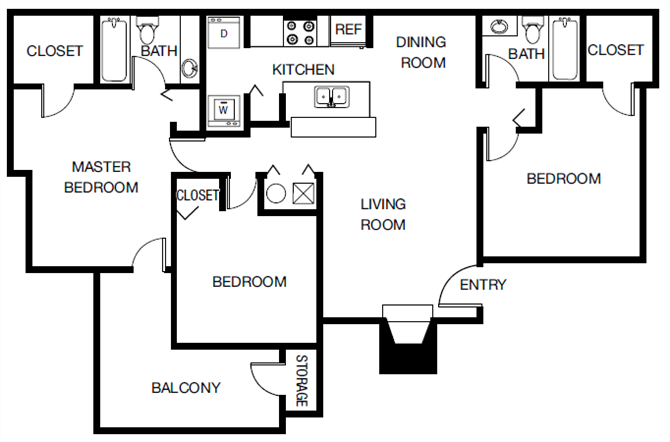 Floor Plans of The Dawson Apartments in Tampa, FL